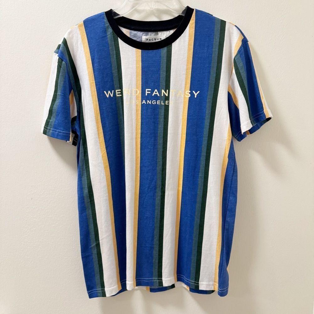 PacSun Vertical Stripe Short Sleeve Tee - Size Small - Picture 1 of 4